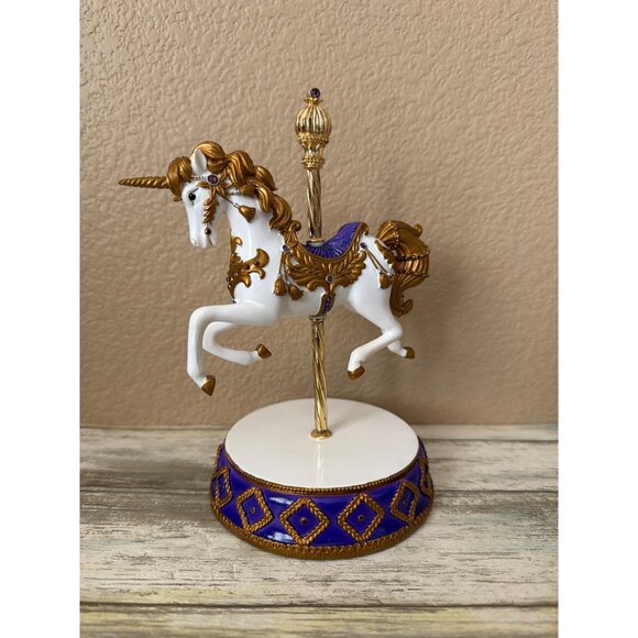 Hamilton Collection Jeweled Unicorn Carousel Collection Figurines 2004 Set of 3 - Picture 11 of 16
